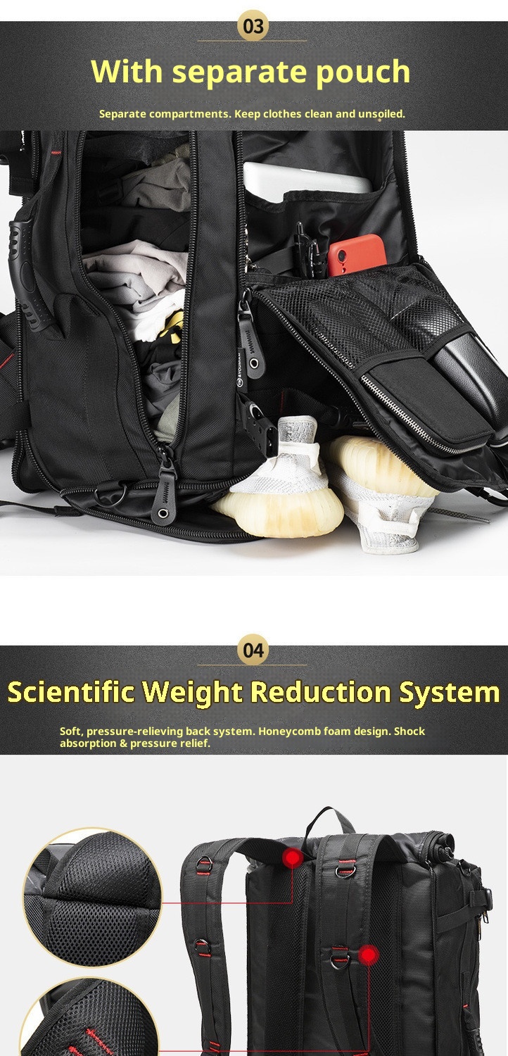 ActiveGo Multifunktionaler Rucksack mit extra großem Fassungsvermögen für Fitness, Outdoor-Aktivitäten, Reisen, Wandern, Radfahren und mehr._voghion.com