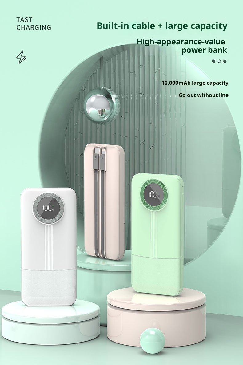 Techglobe 22,5 W, caricabatterie rapido, cavo integrato, 20000 mAh, alimentatore mobile in regalo con stampa, batteria a lunga durata_voghion.com