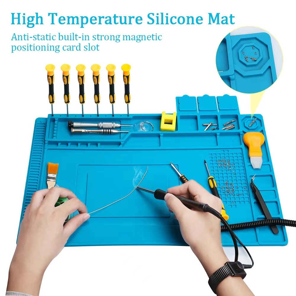 Banco da lavoro per riparazione di telefoni cellulari e computer 3c, isolamento termico, saldatura resistente alle alte temperature, silicone magnetico_voghion.com