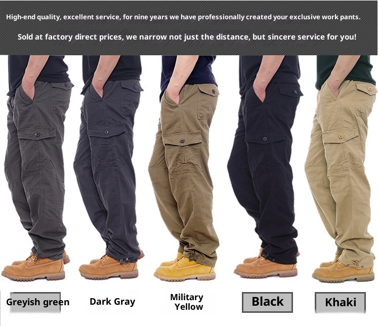 boy Spring And Autumn Multi-Pocket Outdoor Cargo Men's Trendy Loose Straight Large Size Long Hiking Casual Tactical Pants_voghion.com