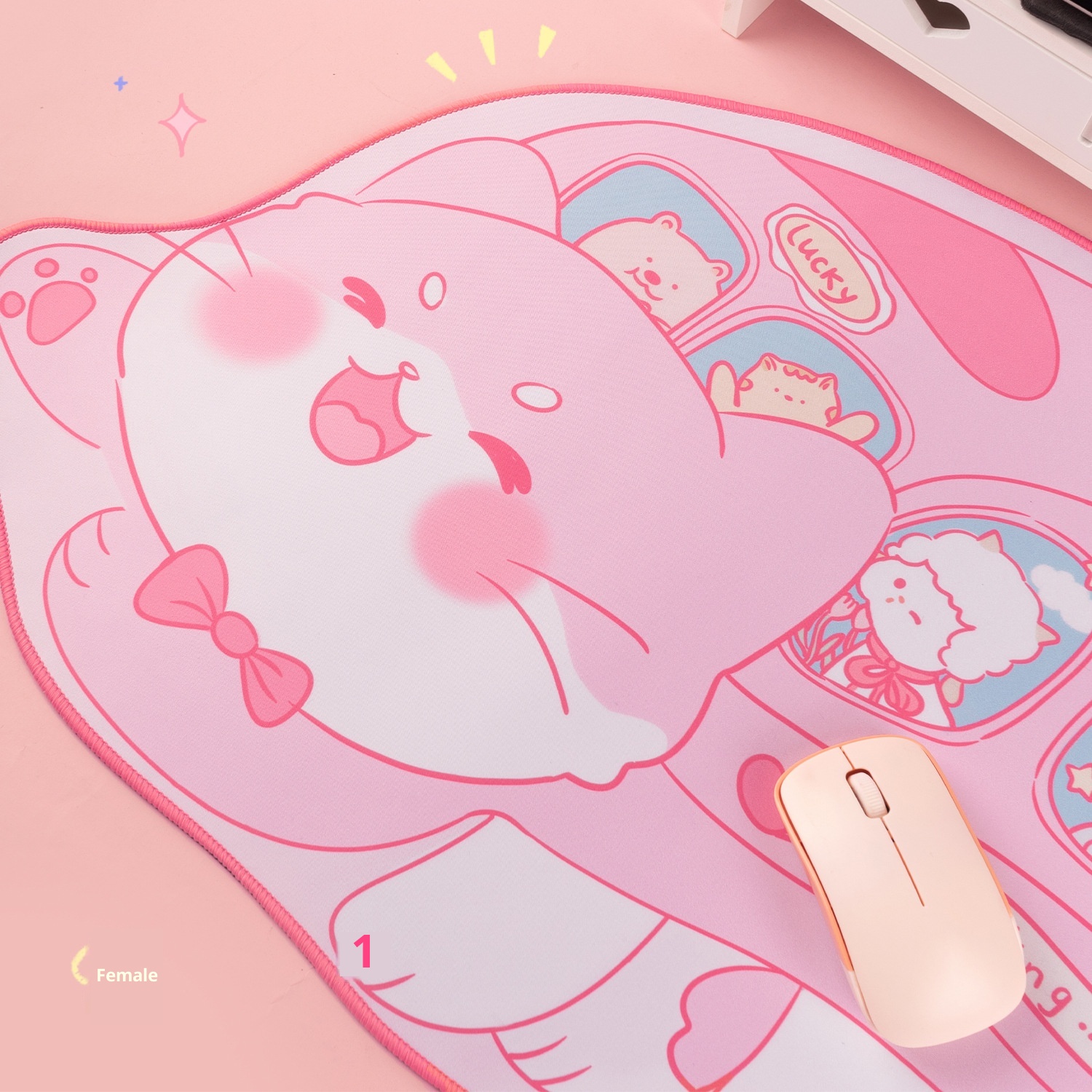 3c Cat Bus Mouse Pad Ins Cartoon Extra Large Wrist Rest Keyboard Tray Office Desk Non-Slip Mat Gaming_voghion.com