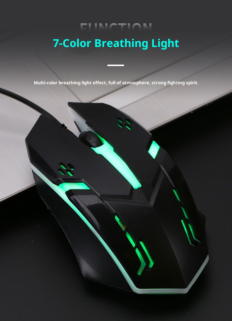 Techglobe Cross-Border Hot-Selling Wired Mechanical RGB Lightweight Gaming PUBG Glowing Mouse Factory_voghion.com