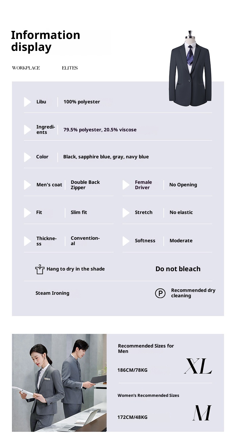 7045555501<2 QFV507045555501<2 New Uniform For Men And Women Gray Chinese National Style Professional Zhongshan Stand Collar Suit Business Formal Wear_voghion.com