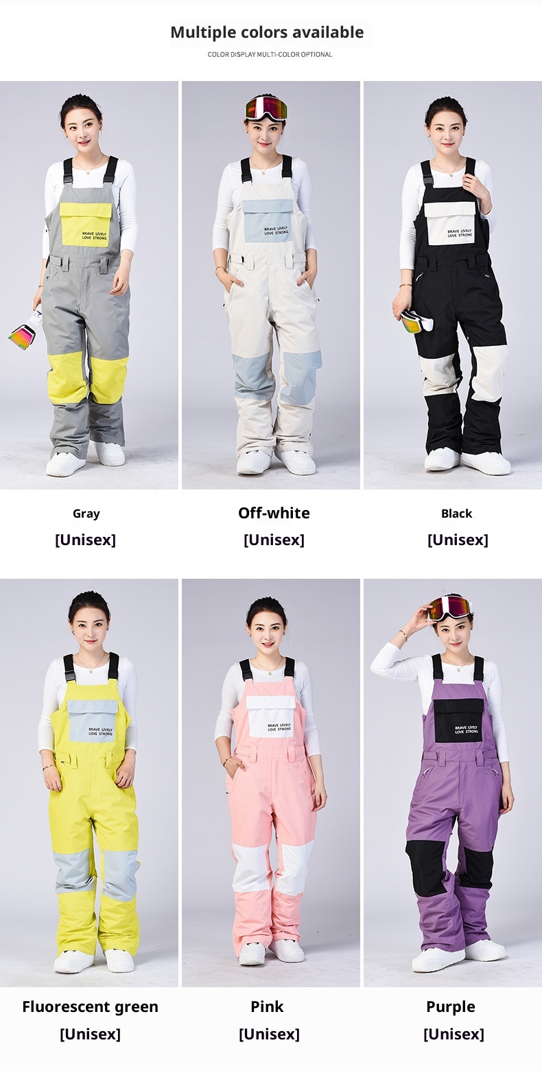 001 Pour hommes et femmes, style couple, salopette, vêtements de ski thermiques d'extérieur, combinaison de snowboard, pantalon de neige une pièce_voghion.com