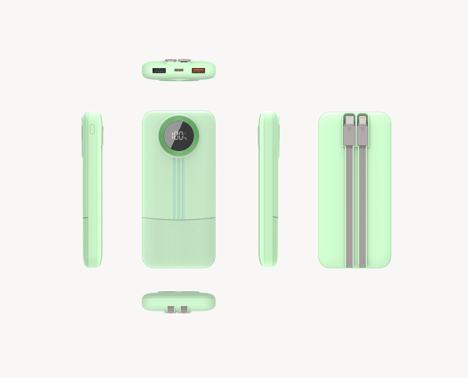 Techglobe 22,5 W, caricabatterie rapido, cavo integrato, 20000 mAh, alimentatore mobile in regalo con stampa, batteria a lunga durata_voghion.com