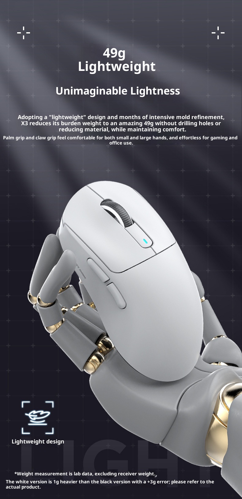 Souris sans fil Techglobe Attack Shark X3 PAW3395 légère pour le jeu, trois modes_voghion.com