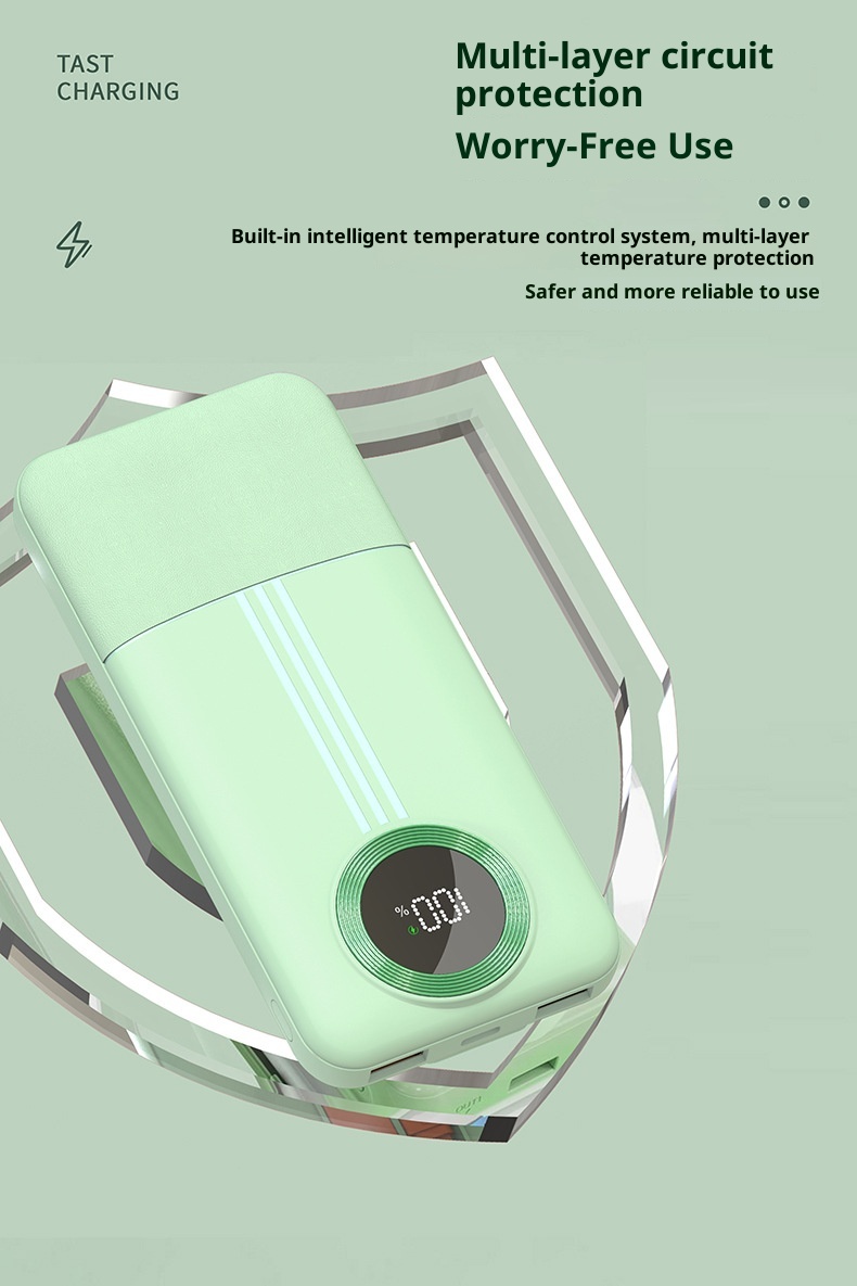 Techglobe 22,5 W, caricabatterie rapido, cavo integrato, 20000 mAh, alimentatore mobile in regalo con stampa, batteria a lunga durata_voghion.com