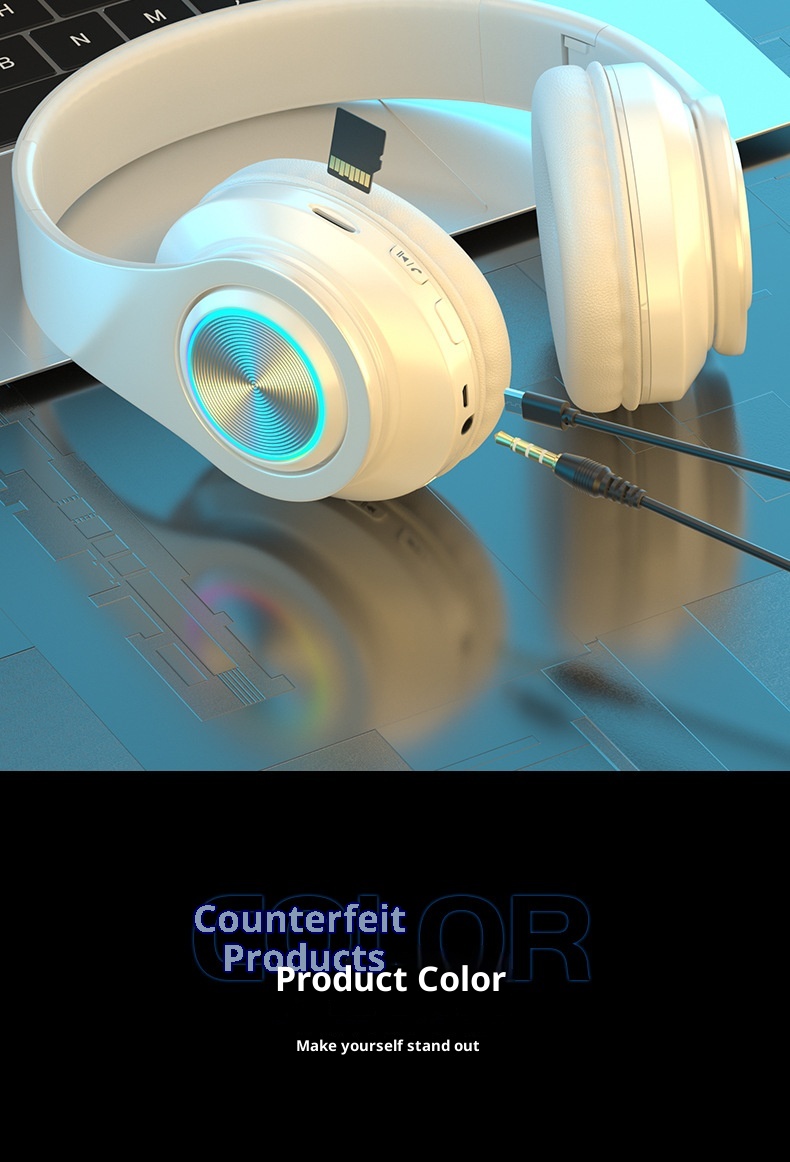 3c Cross-border Hot-Seller Bluetooth-Kopfhörer mit Beleuchtung, Over-Ear, kräftigem Bass, kabellos, ideal für Sport und Gaming – das perfekte Geschenk!_voghion.com