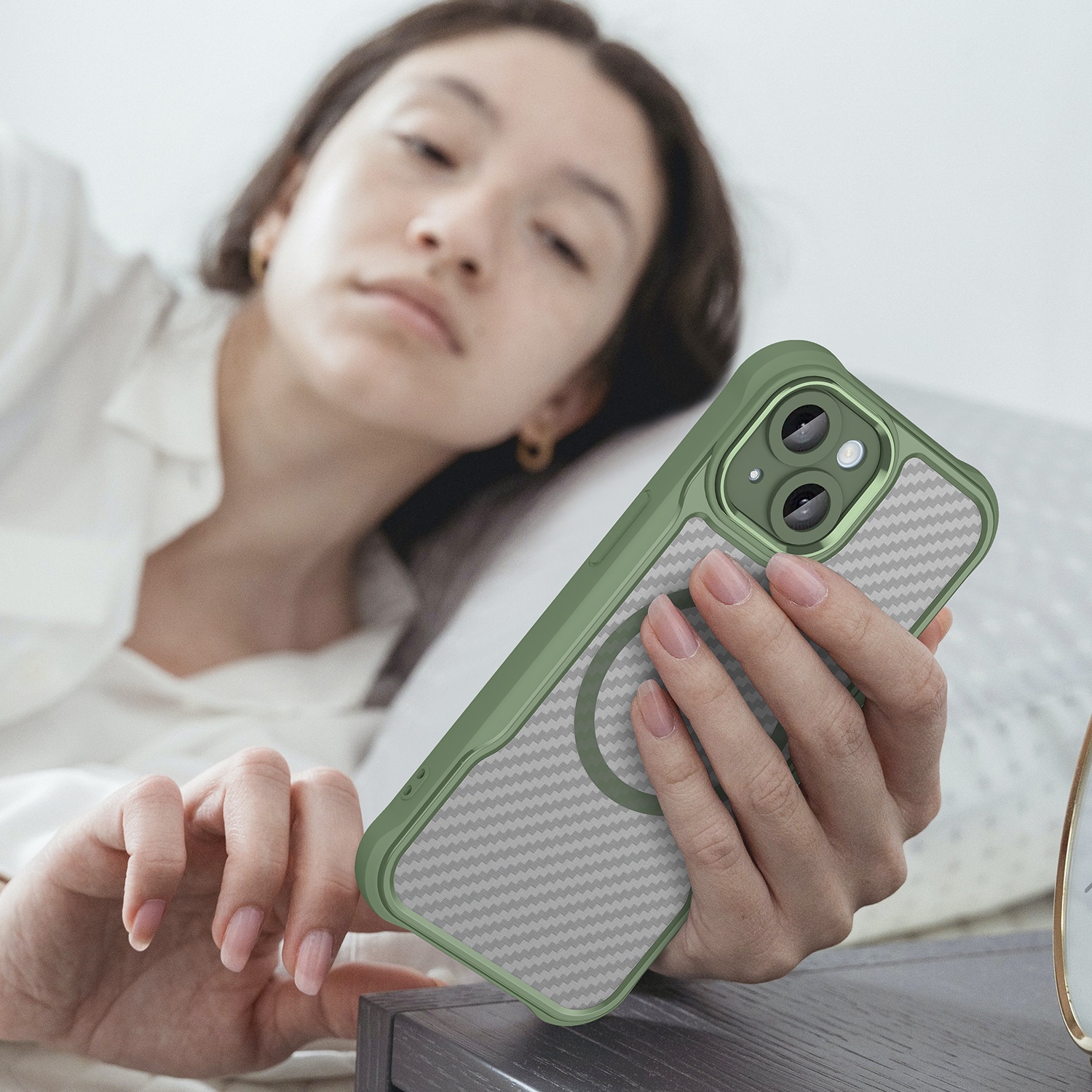 TechGlobe Kompatible Magnethülle für iPhone 15 Pro Max – Präzisions-Aussparungen, vollständige Abdeckung, PC-Doppelhülle_voghion.com