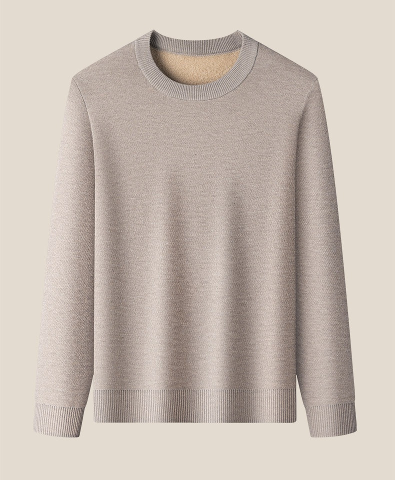 boy Boy Boy Cross-Border Foreign Trade Autumn Winter Sweater One-Piece Fleece Half Turtleneck Middle-Aged Men's Warm Base Wool_voghion.com