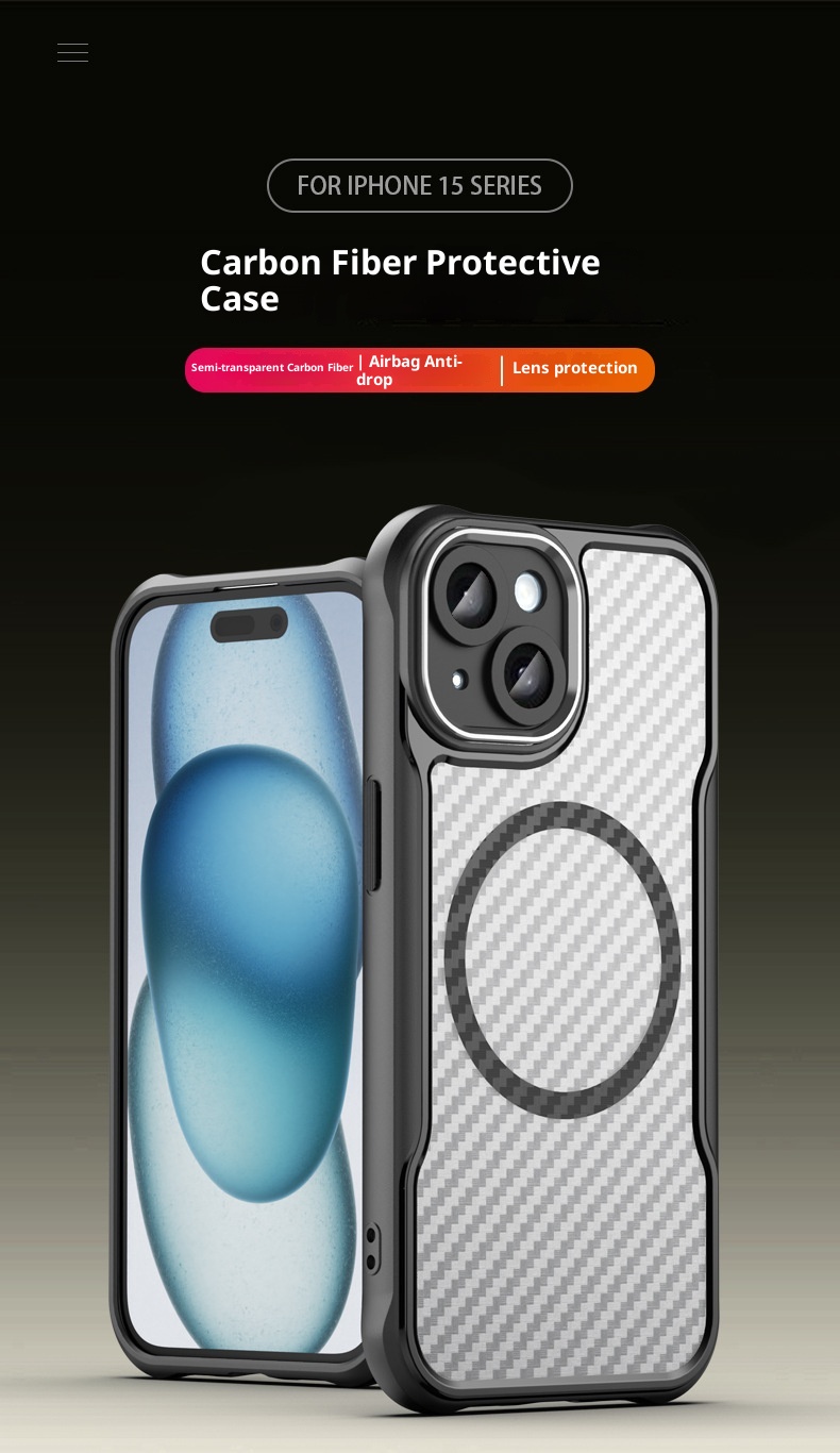 TechGlobe Kompatible Magnethülle für iPhone 15 Pro Max – Präzisions-Aussparungen, vollständige Abdeckung, PC-Doppelhülle_voghion.com