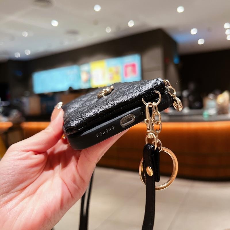 TechGlobe Camellia Suitable For OPPO Reno10pro+ Coin Card Holder Phone Case A1PRO Fashion A93S Crossbody New Model_voghion.com