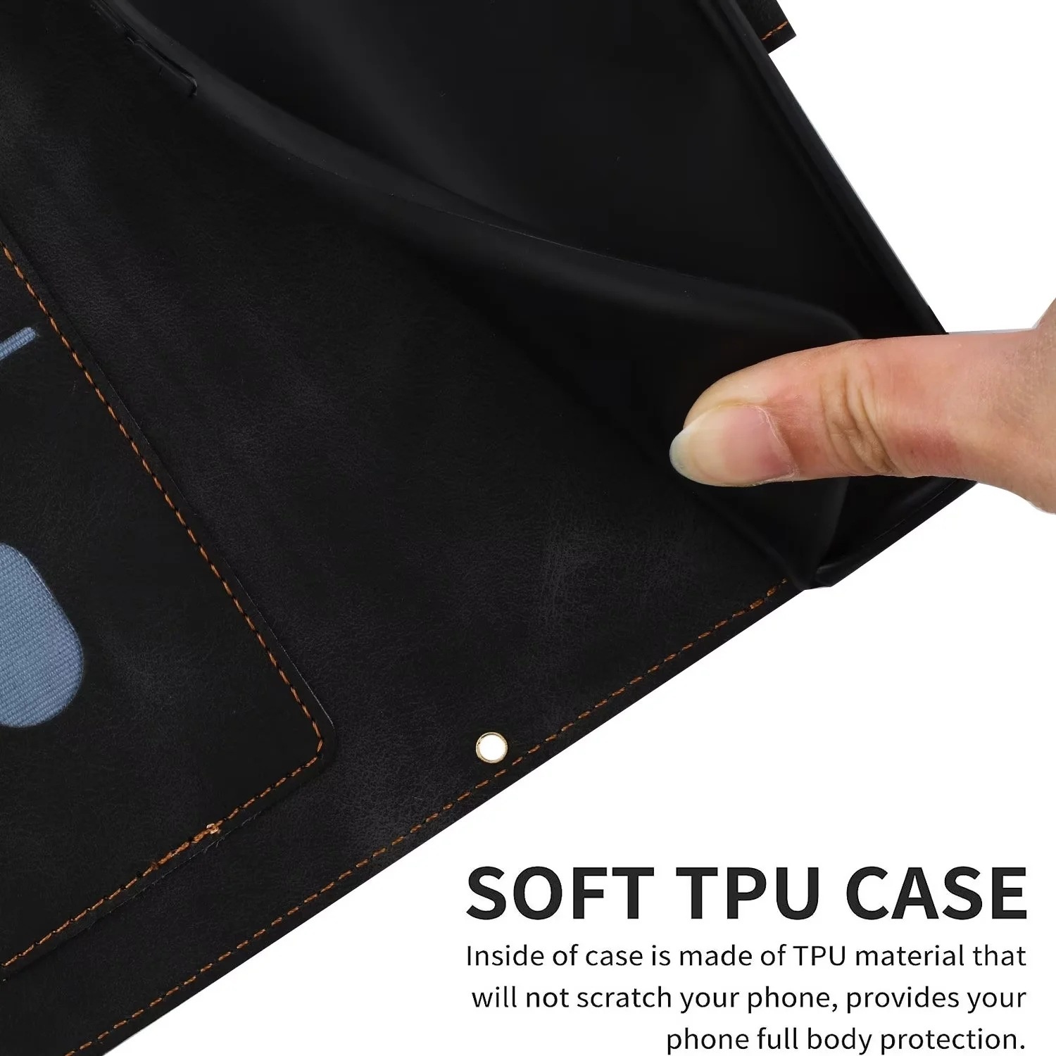 TechGlobe Suitable For IPhone 17Pro Printed Card Slot Wallet Phone 14/16Pro Creative With Lanyard Leather Case_voghion.com