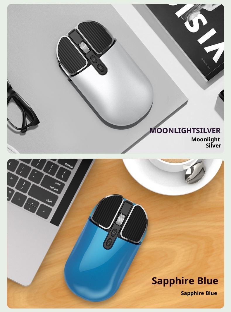 Techglobe Huma M203 Bluetooth Wireless Charging Silent Mouse Dual Mode For Computer Laptop Office Home Use Cross-border_voghion.com