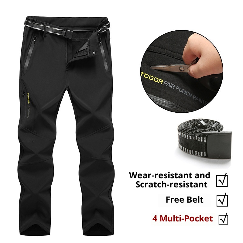 001 Jesienno-zimowe spodnie outdoorowe typu softshell męskie ciepłe wiatroodporne wodoodporne spodnie narciarskie dla par pogrubione spodnie turystyczne damskie_voghion.com