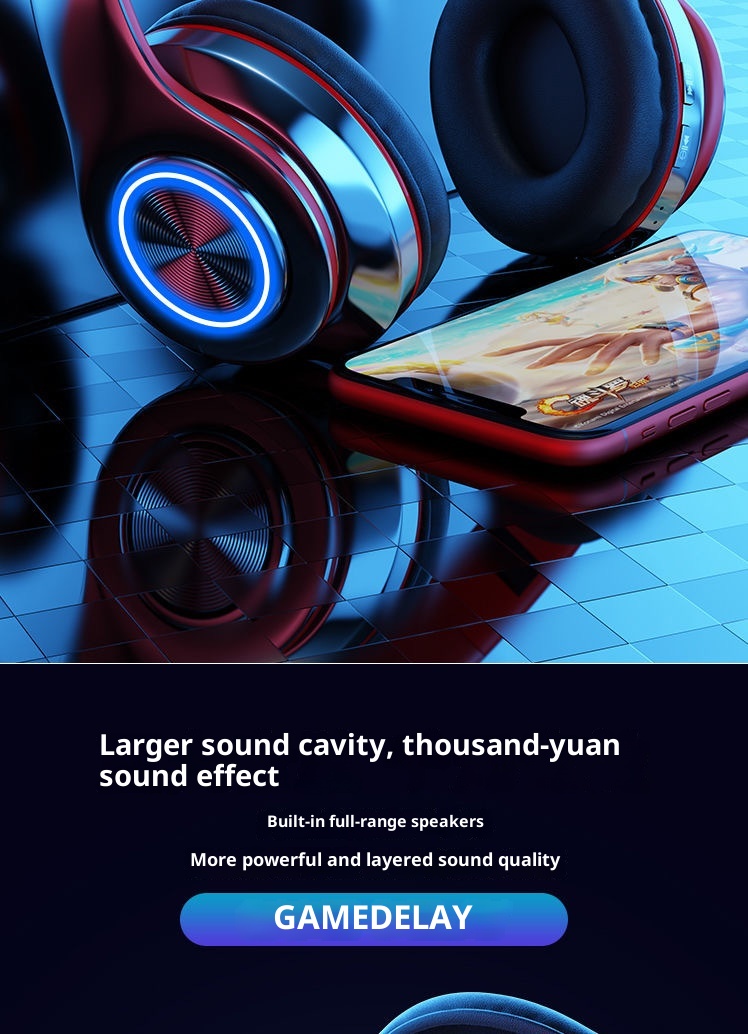 3c Cross-Bordr B39 Kabellose, leuchtende Bluetooth-Kopfhörer mit coolen, farbenfrohen Farbverläufen, 5.0-Karten-Instrumente_voghion.com