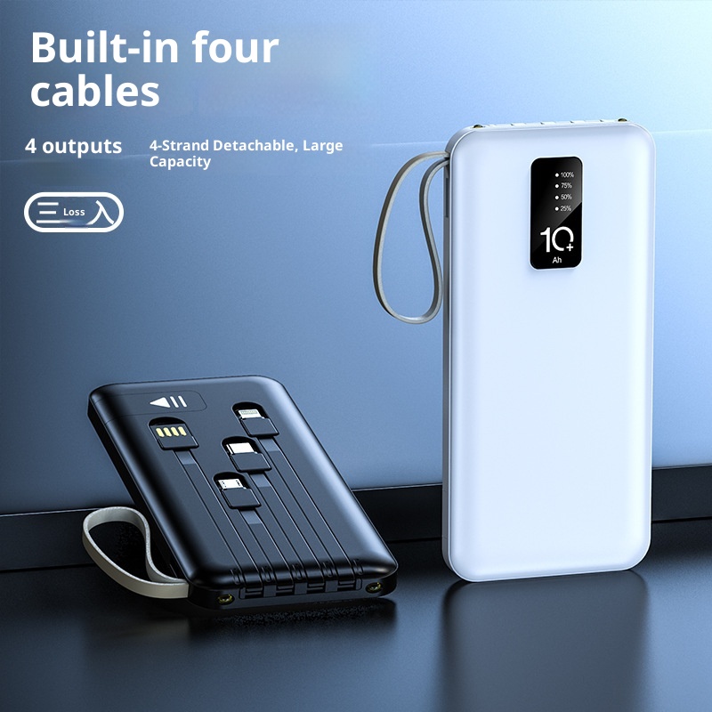 techglobe Großhandel Geschenk Mobile Powerbank mit integriertem Kabel 20000mAh Große Kapazität Gemeinsames Schnellladen Tragbarer Akku_voghion.com