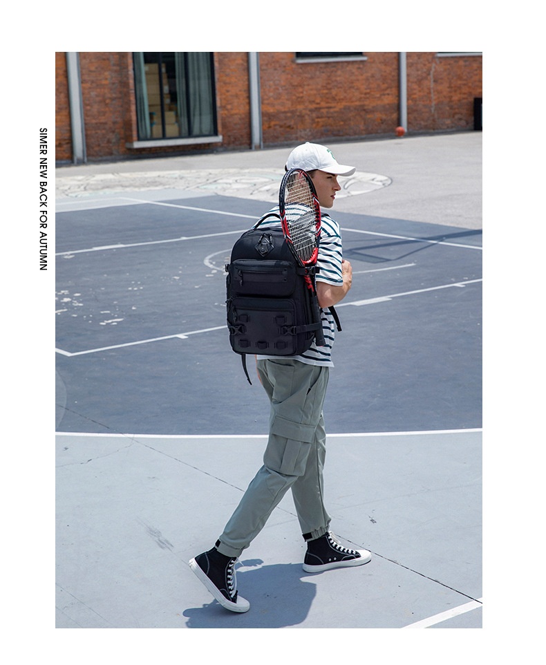 Zaino tattico impermeabile e resistente all'usura per laptop da uomo ActiveGo Ozuko, borsa da viaggio per pendolarismo, grande capacità, per escursioni all'aperto_voghion.com