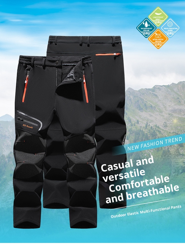 001 Cross-Border Outdoor Softshelljacke, mitteldick, warm, für Herbst und Winter, Skifahren, Bergsteigen, locker, winddicht, wasserdicht_voghion.com