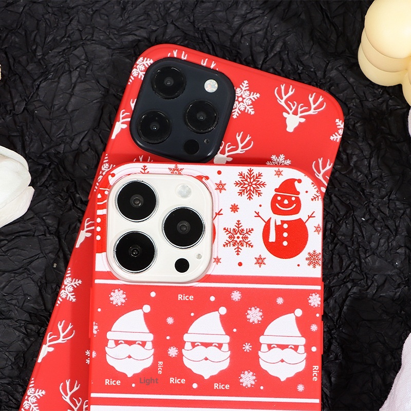 TechGlobe Yongyu Suitable For IPhone 14/13 Santa Claus Cartoon Graffiti Christmas Reindeer Phone TPU Soft Case_voghion.com