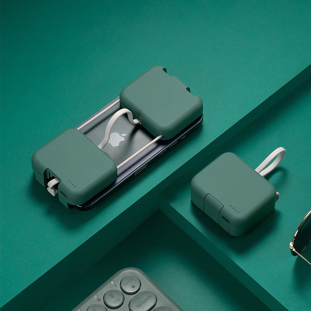 TechGlobe Faltbare Powerbank mit Rückenclip, kleines tragbares kabelloses Ladegerät, Mini-Geschenkidee, Großhandel_voghion.com