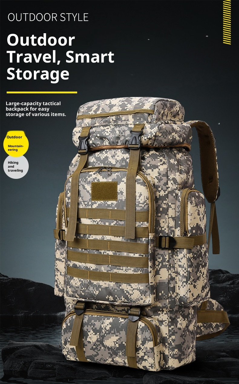 ActiveGo New Outdoor 80L Large Capacity Mountaineering Bag Waterproof Men's Casual Hiking Travel Camping Backpack_voghion.com