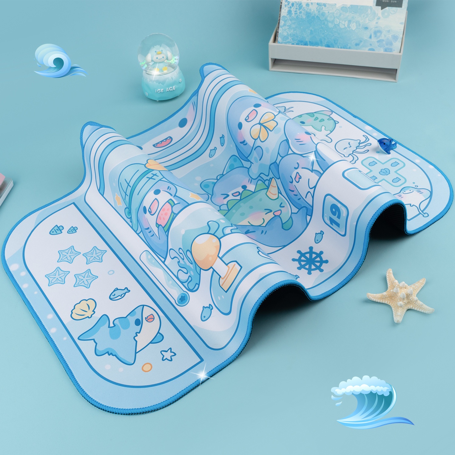 3c Shark Claw Machine Large Mouse Ins Cartoon Cute Pet Wrist Rest Pad Thickened Rubber Desk Mat Gaming Esports_voghion.com