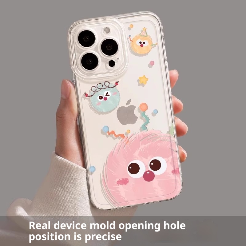 TechGlobe compatibel met telefoonhoesje voor iPhone 15 Pro Max, cartoonmodel, 16 Plus, nieuw model, Happy Pom, 14, volledige dekking, 13_voghion.com