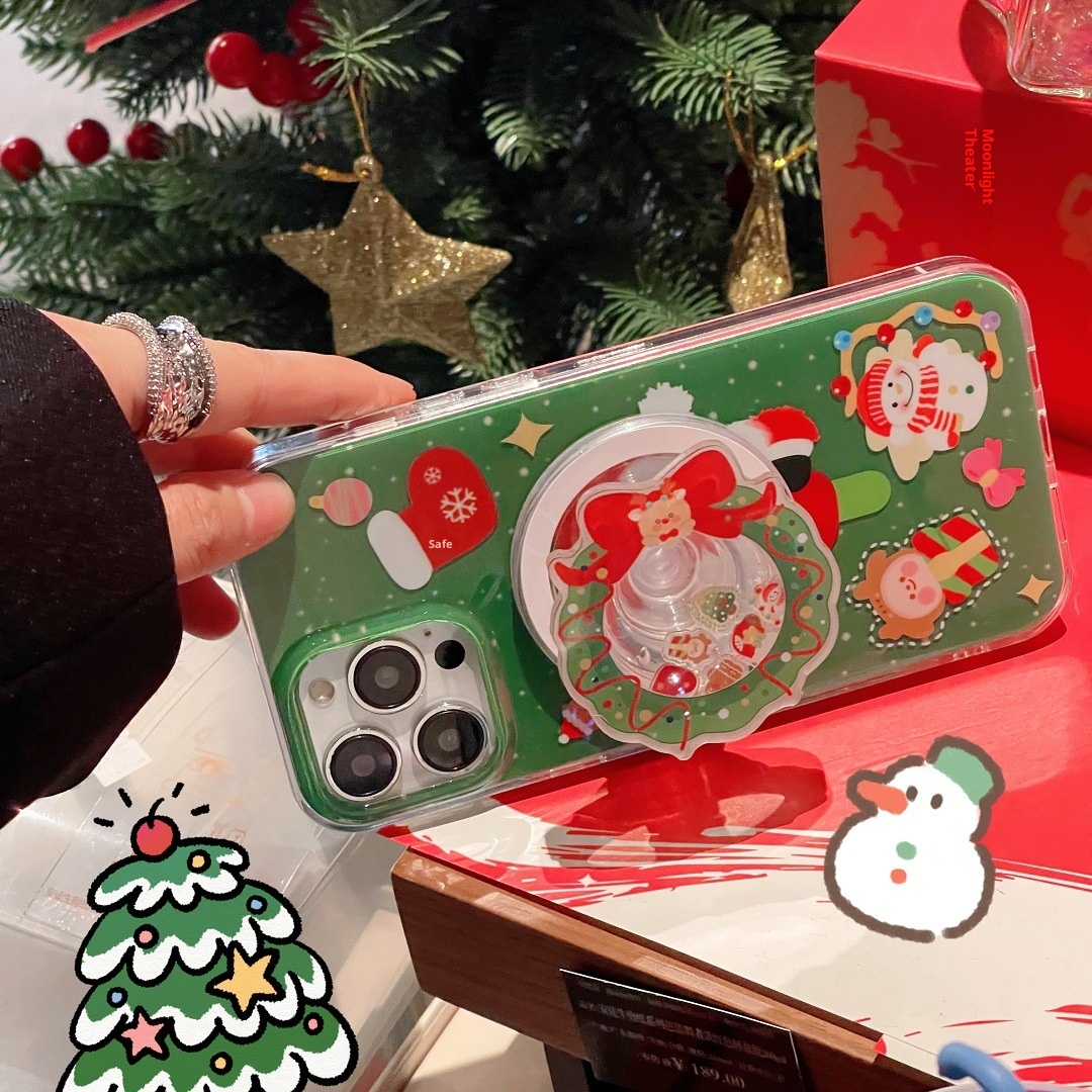 TechGlobe Santa Claus Reindeer Compatible With 15 Phone Case Magnetic Stand 14 Pro Max 12 Christmas Tree 13 Gingerbread Man_voghion.com