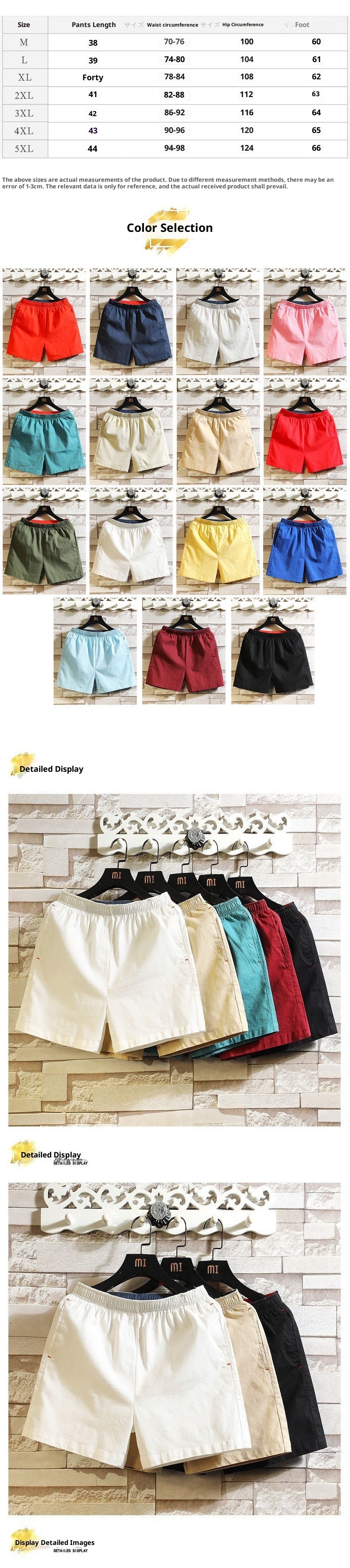 boy Summer Three-Quarter Pants Men's Pure Cotton Trendy 3/4 Large 4/4 Outdoor Casual Beach Shorts Sports_voghion.com
