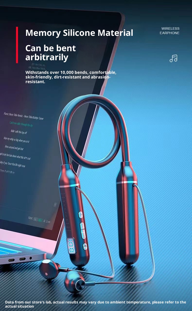 3c Wireless Bluetooth Suitable For Sports Stereo Noise Cancelling Digital Display Long Battery Life Cross-Border Neckband_voghion.com