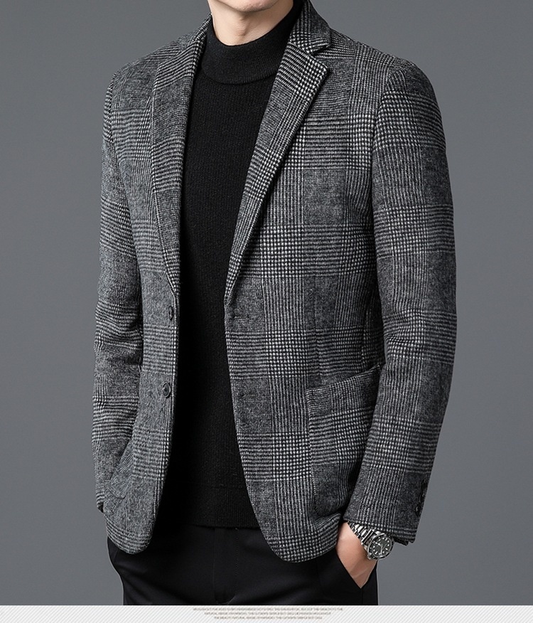 QFV507045555501<2 QFV507045555501<2 Giacca a quadri leggera casual in lana da uomo di mezza età, stile autunno inverno, disponibile in magazzino_voghion.com