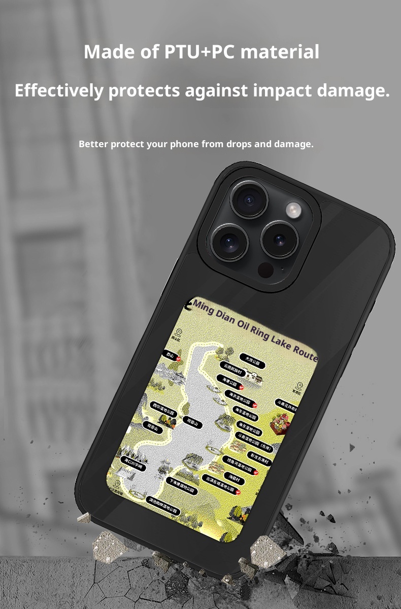 Custodia protettiva per iPhone 16 Pro Max TechGlobe Ink, quattro colori, antiurto, con schermo NFC e proiezione, album fotografico fai da te_voghion.com