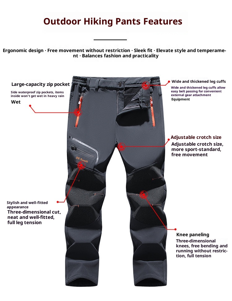 001 Grenzüberschreitender Großhandel Outdoor Softshell Fleecegefüttert Verdickt Warm Winter Skifahren Wandern Winddicht Wasserdicht_voghion.com