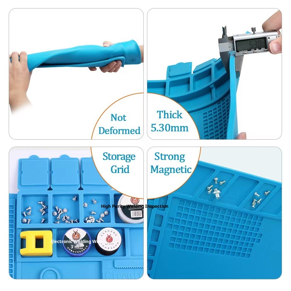 Banco da lavoro per riparazione di telefoni cellulari e computer 3c, isolamento termico, saldatura resistente alle alte temperature, silicone magnetico_voghion.com