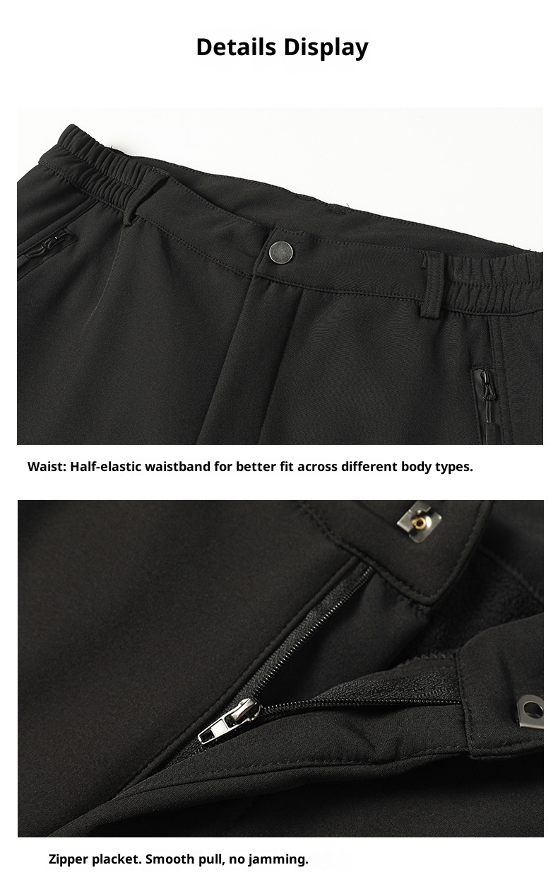 001 Wasserdichte und winddichte, fleecegefütterte, dicke Outdoor-Softshell-Cargohose für Damen und Herren_voghion.com