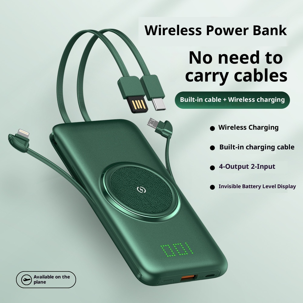 techglobe all'ingrosso Power Bank wireless autonomo con display digitale ultrasottile da 20000 mAh, grande capacità, comodo e portatile_voghion.com