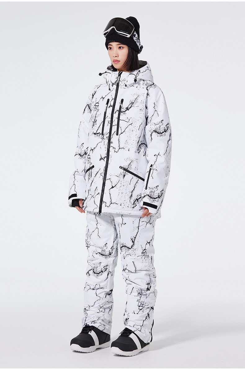 001 Dla mężczyzn i kobiet Par Zimowe Outdoor Wiatroodporne Wodoodporne Ciepłe Pogrubione Spodnie Narciarskie Snowboardowe Odporne na Mróz_voghion.com