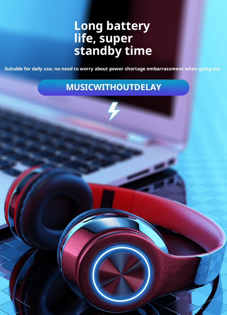 3c Cross-Bordr B39 Kabellose, leuchtende Bluetooth-Kopfhörer mit coolen, farbenfrohen Farbverläufen, 5.0-Karten-Instrumente_voghion.com