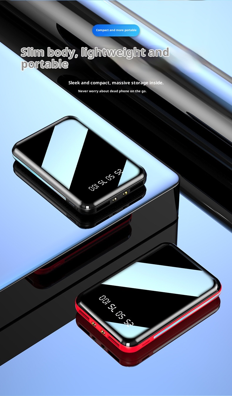 techglobe Kompakte, tragbare Powerbank mit 20000 mAh Kapazität, integriertem Kabel, ideal als Geschenk oder individuell gestaltbar_voghion.com