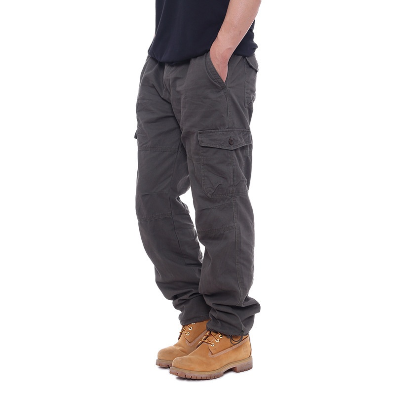 boy Spring And Autumn Multi-Pocket Outdoor Cargo Men's Trendy Loose Straight Large Size Long Hiking Casual Tactical Pants_voghion.com