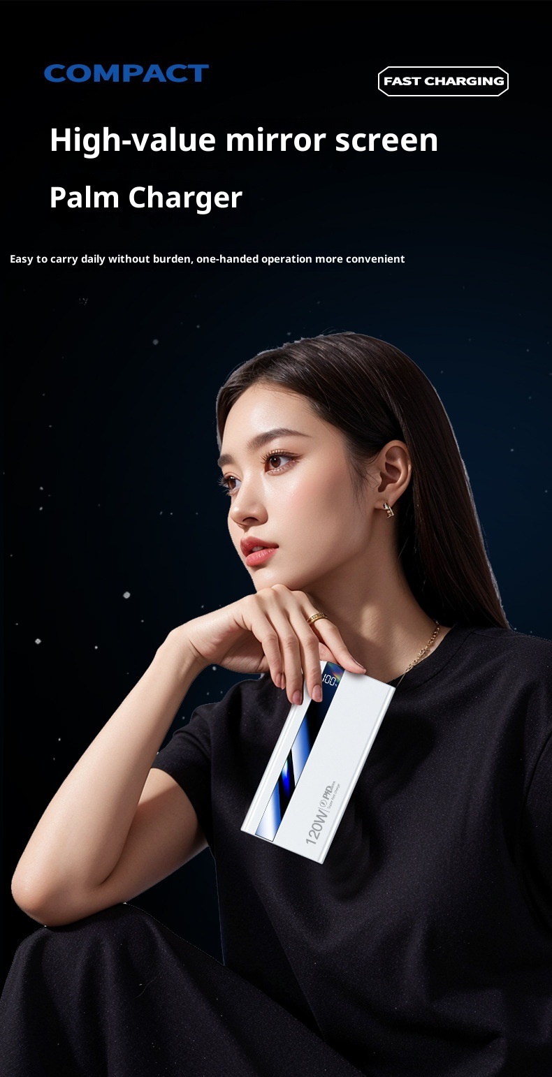 techglobe 3C Certified 120W Fast Charging 20000mAh Bank Large Capacity Portable Mobile Power Supply Gift Wholesale Digital Display_voghion.com