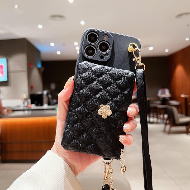 TechGlobe Camellia Suitable For OPPO Reno10pro+ Coin Card Holder Phone Case A1PRO Fashion A93S Crossbody New Model_voghion.com