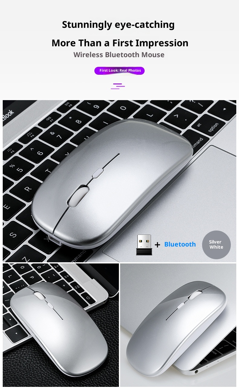 Techglobe 2.4G Bluetooth Wireless Dual Mode Silent Compatible With Laptop Charging Noiseless Office Glowing Mouse_voghion.com