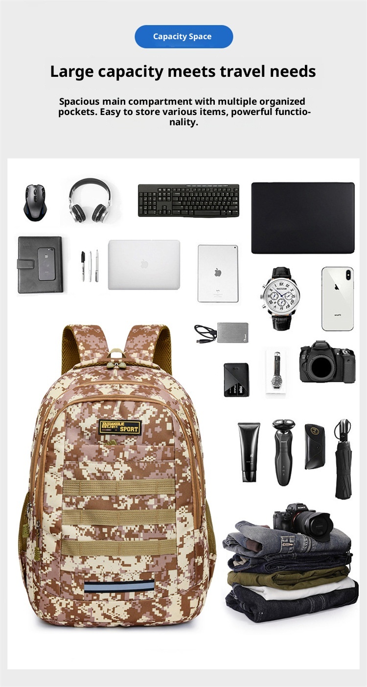 ActiveGo Hiking Casual Backpack For Men, Large Capacity, Lightweight Camouflage Sports Climbing Backpack, Outdoor Camping_voghion.com