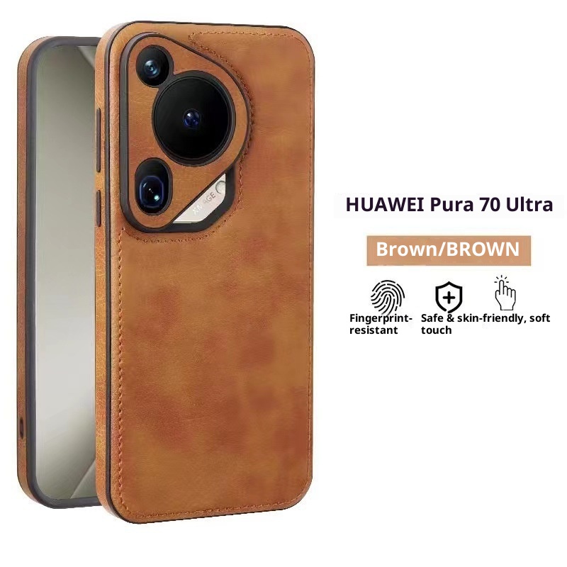 TechGlobe Premium Rote Stoßfeste Schlichte Handyhülle Passend für Huawei P70 Pro Business Herren Leder Mate70_voghion.com