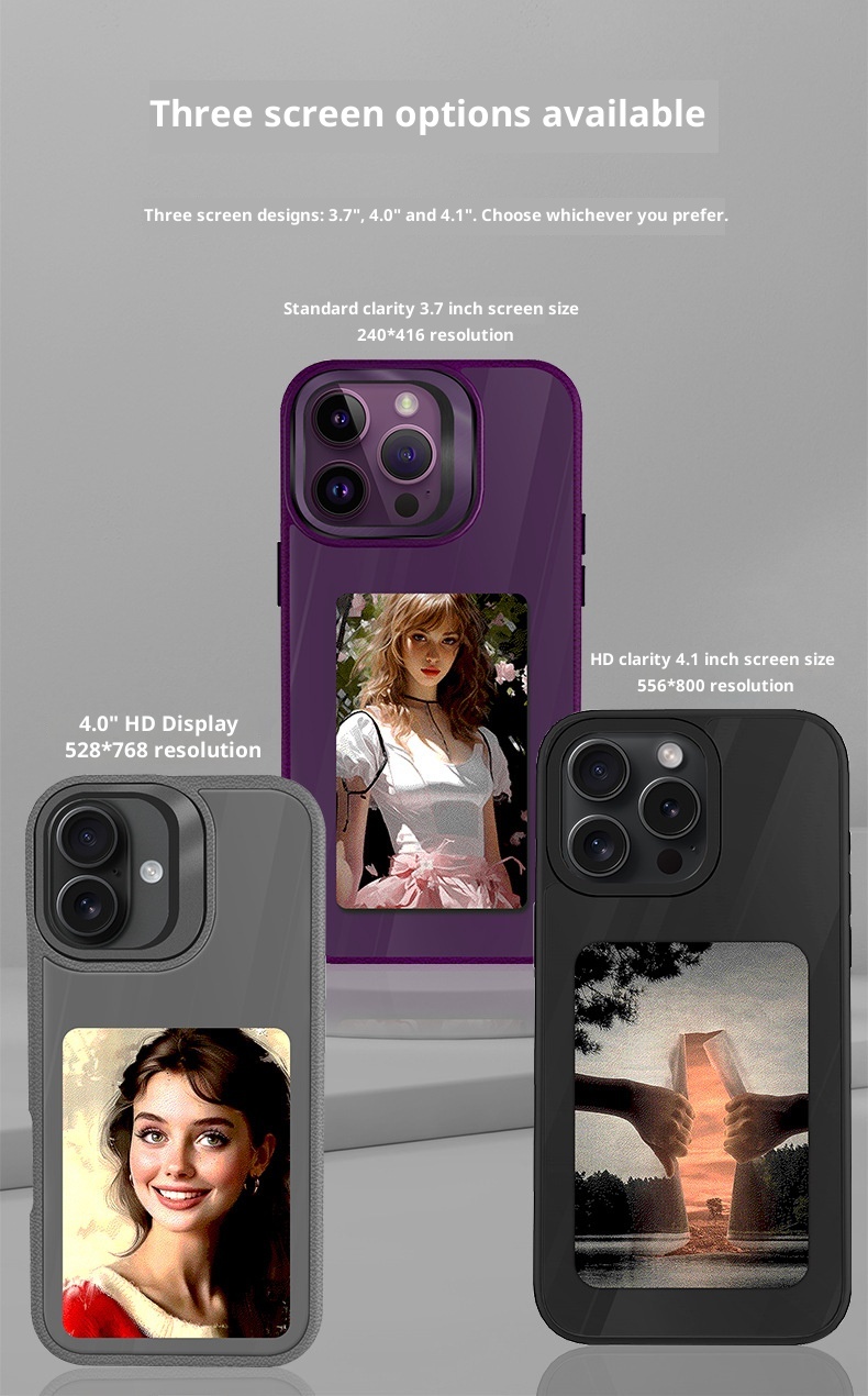 Custodia protettiva per iPhone 16 Pro Max TechGlobe Ink, quattro colori, antiurto, con schermo NFC e proiezione, album fotografico fai da te_voghion.com