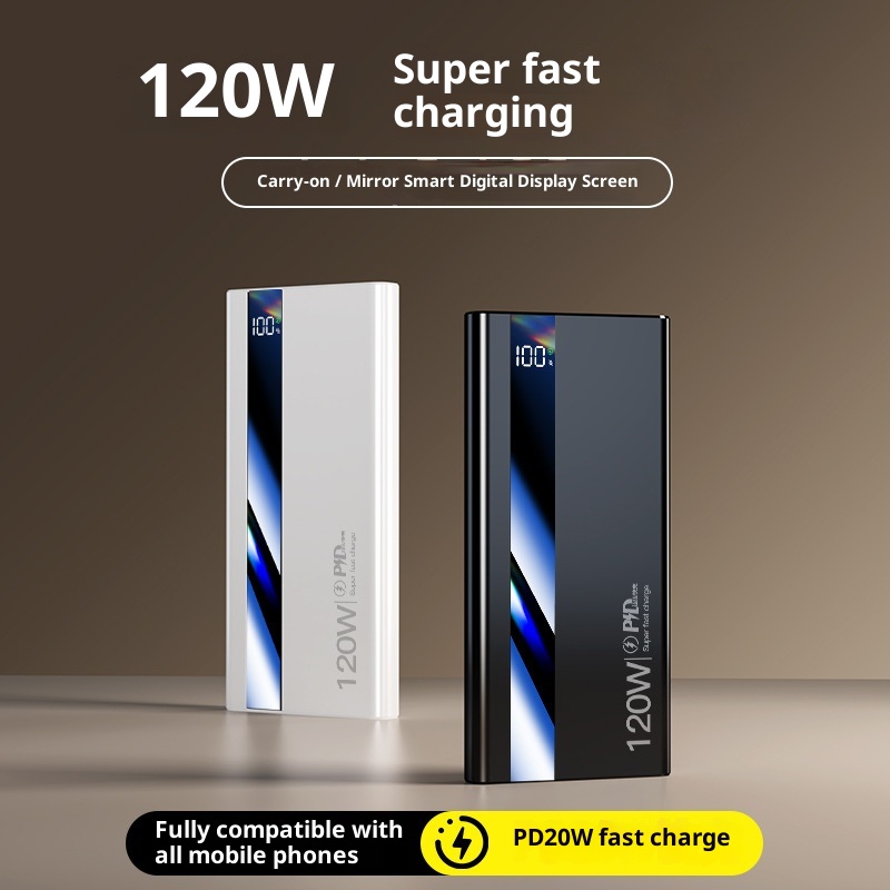techglobe 3C Certified 120W Fast Charging 20000mAh Bank Large Capacity Portable Mobile Power Supply Gift Wholesale Digital Display_voghion.com
