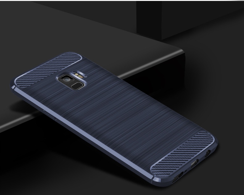 TechGlobe Custodia protettiva antiurto in fibra di carbonio spazzolata per telefono Galaxy Samsung S9_voghion.com