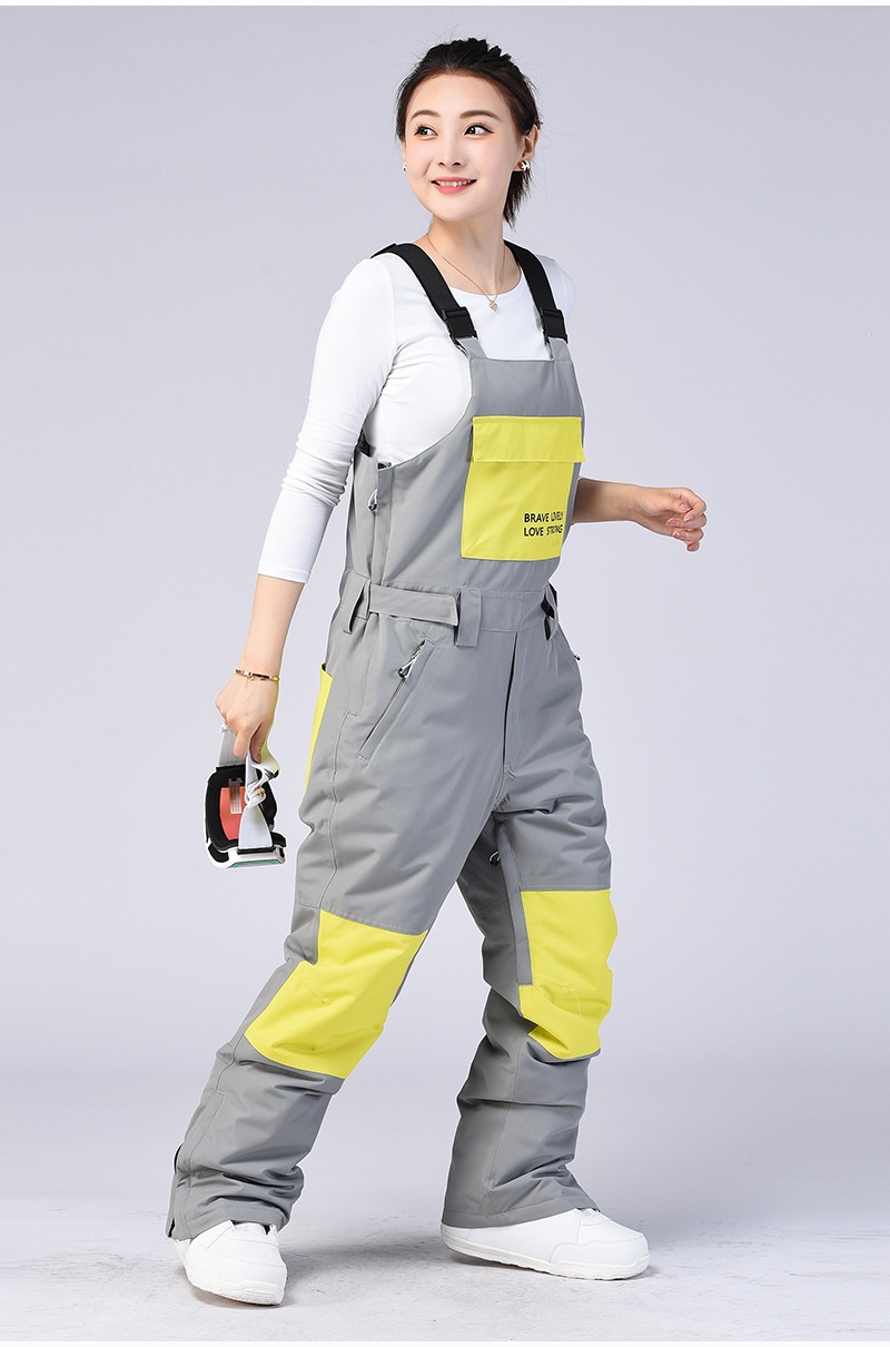 001 Pour hommes et femmes, style couple, salopette, vêtements de ski thermiques d'extérieur, combinaison de snowboard, pantalon de neige une pièce_voghion.com